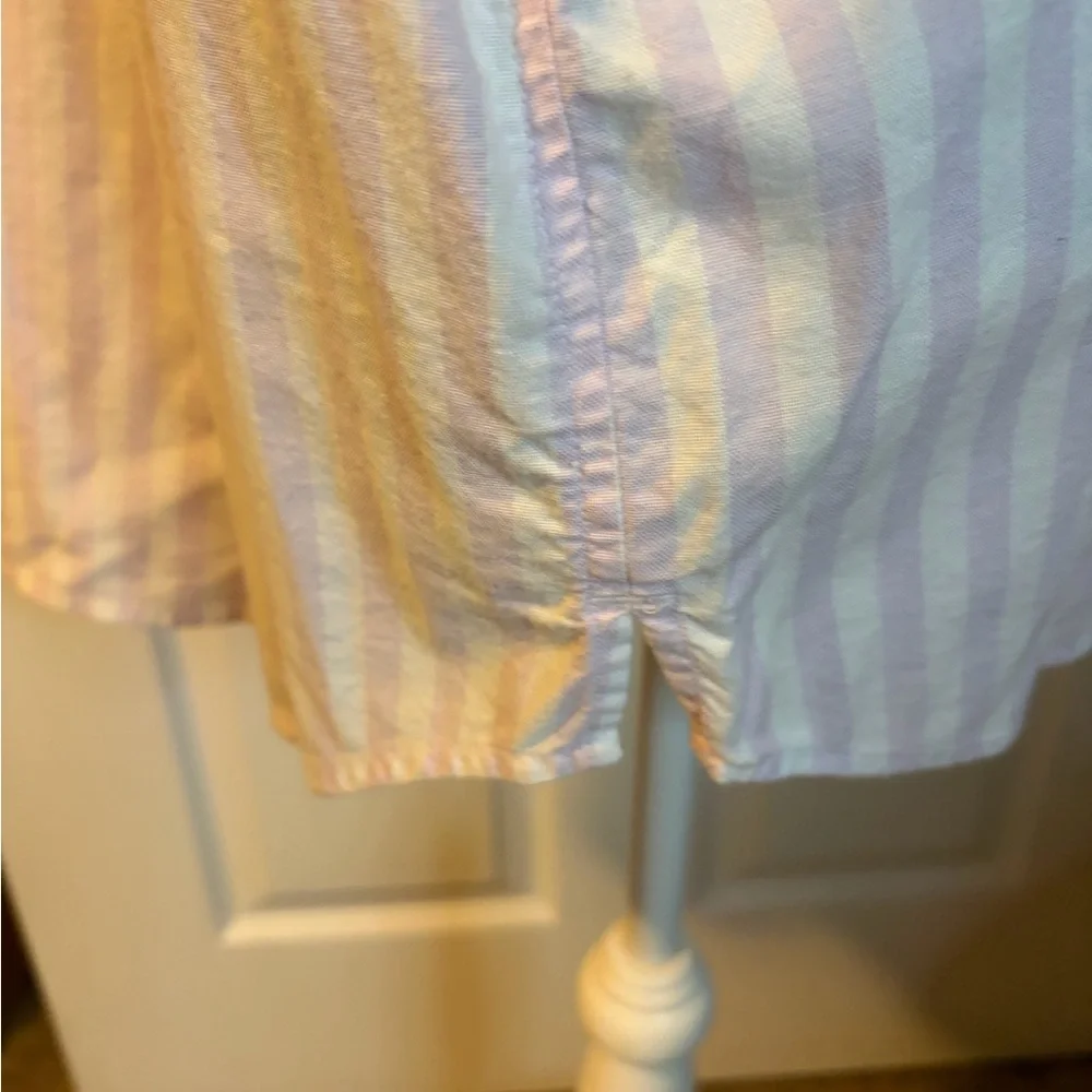crown & ivy Pastel Purple and White Striped Button-Up Shirt, size - Picture 9 of 11